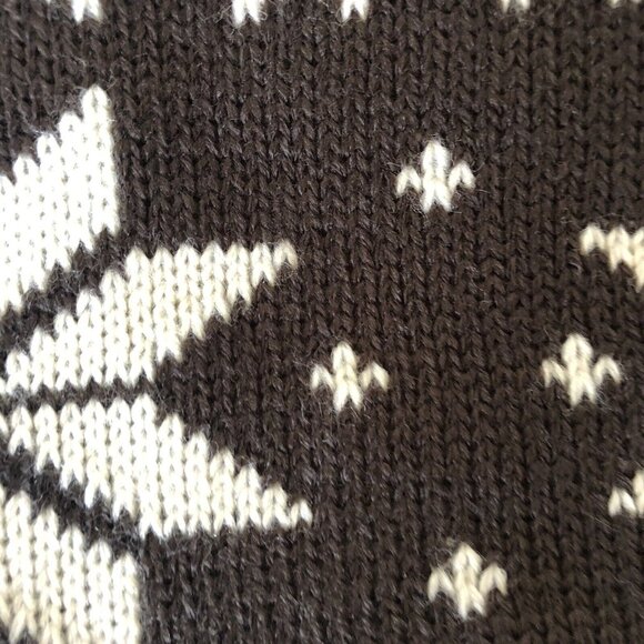 Bienvenu Reversible Scarf Winter Warm Crochet Knit Brown Beige Snowflake - Picture 2 of 5